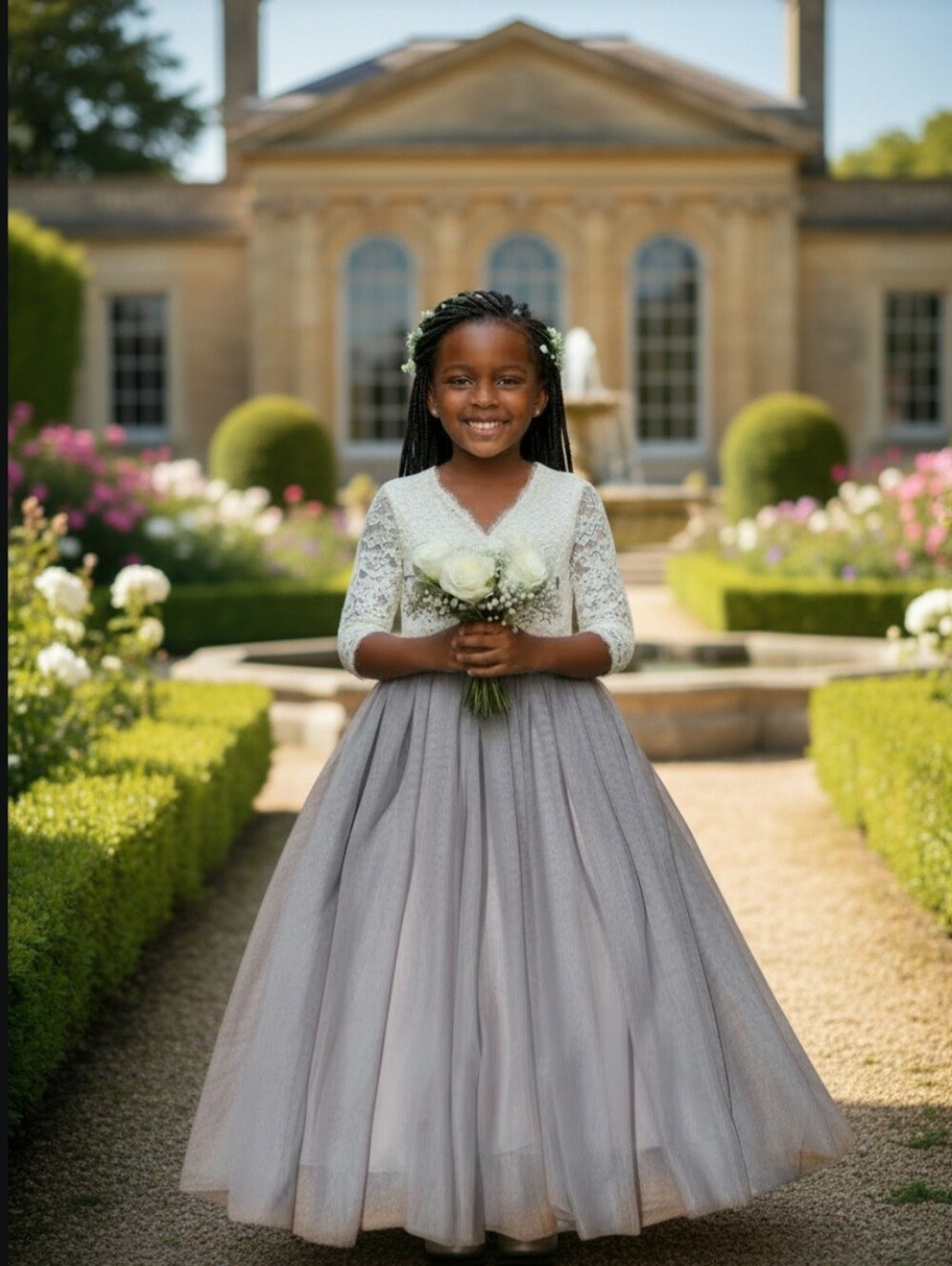 2Bunnies Rose Lace Flower Girl Dress